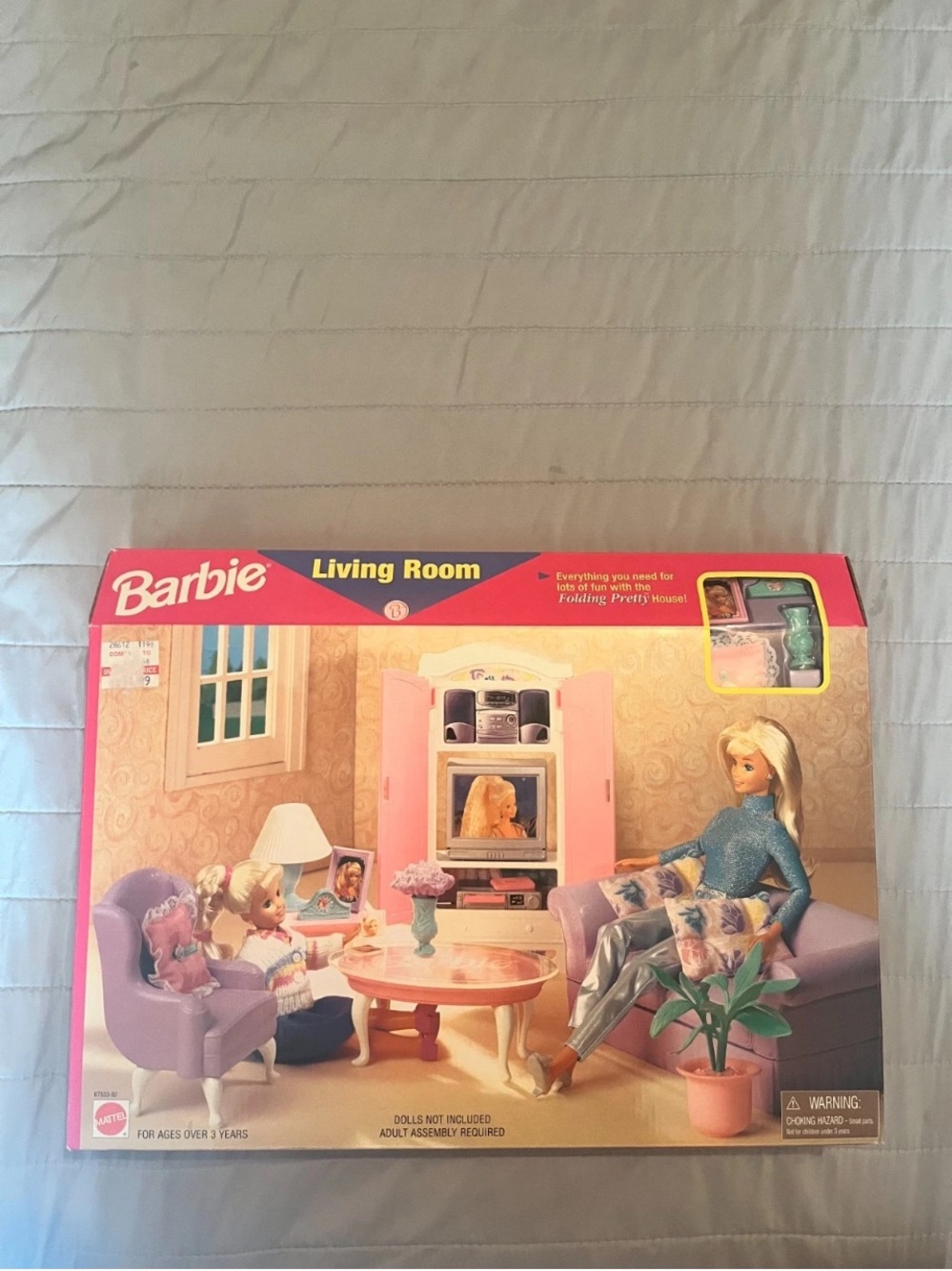 1997 Mattel Barbie Folding Pretty House Living Room Playset